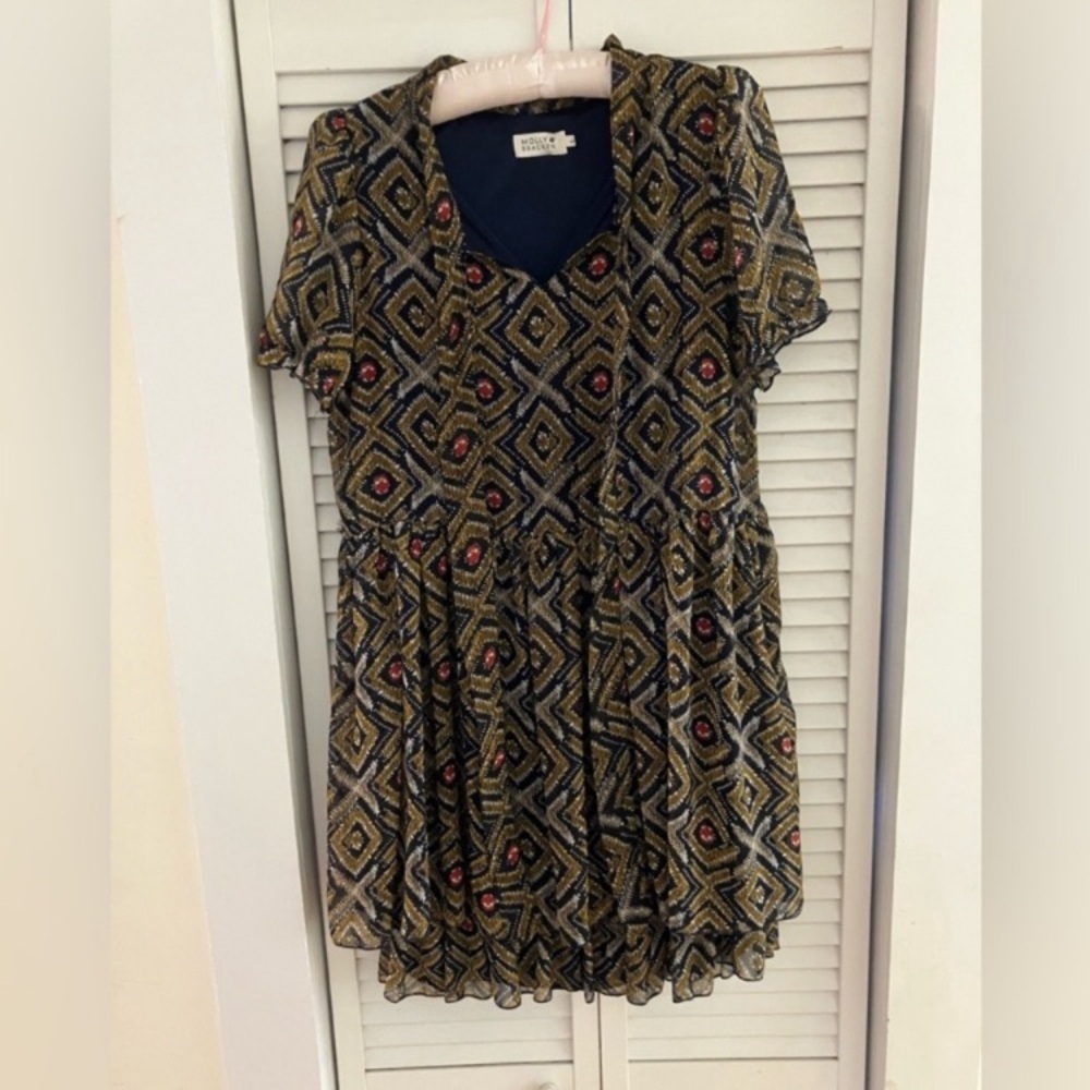 Molly Bracken Bohemian Print Navy Blue Summer Dress